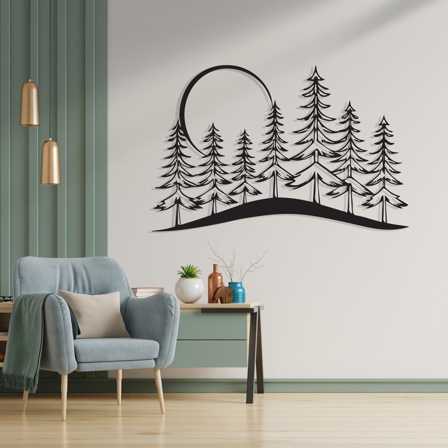 Pine Tree Forest Metal Wall Art, Rustic Cabin Decor, Unique Birthday Gift | Wallsignature