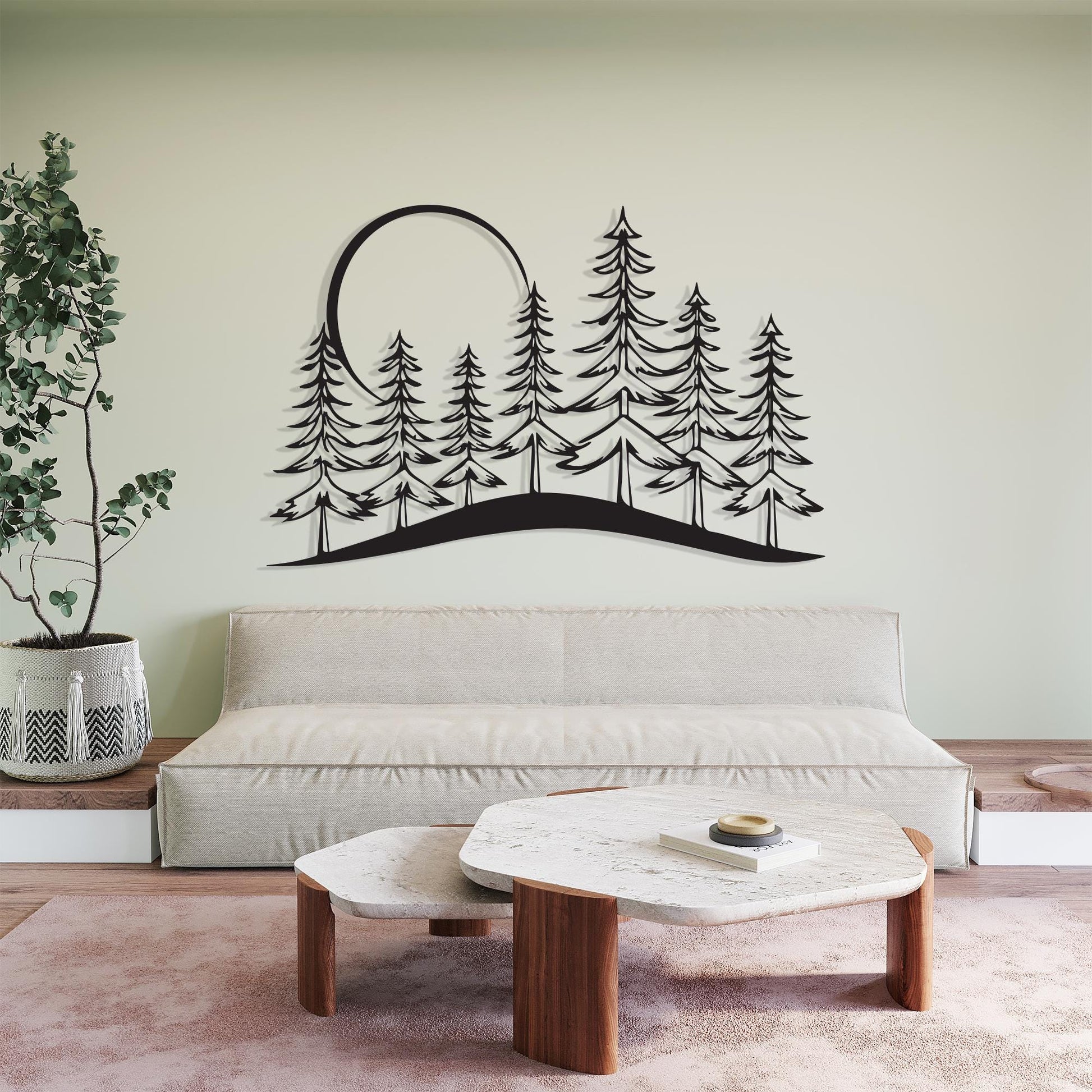Pine Tree Forest Metal Wall Art, Rustic Cabin Decor, Unique Birthday Gift | Wallsignature