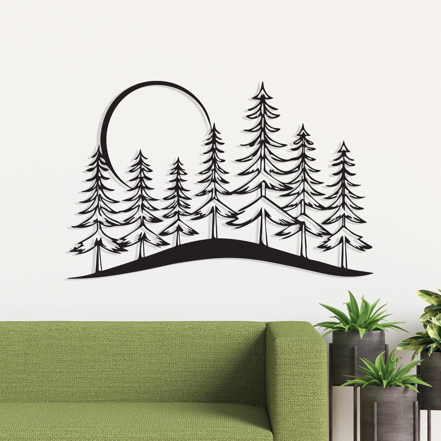 Pine Tree Forest Metal Wall Art, Rustic Cabin Decor, Unique Birthday Gift | Wallsignature
