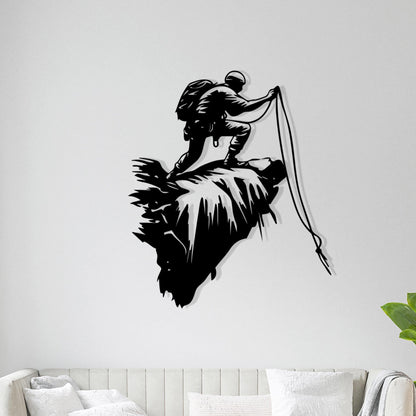 Rock Climber Metal Wall Art – laser-cut steel wall decor