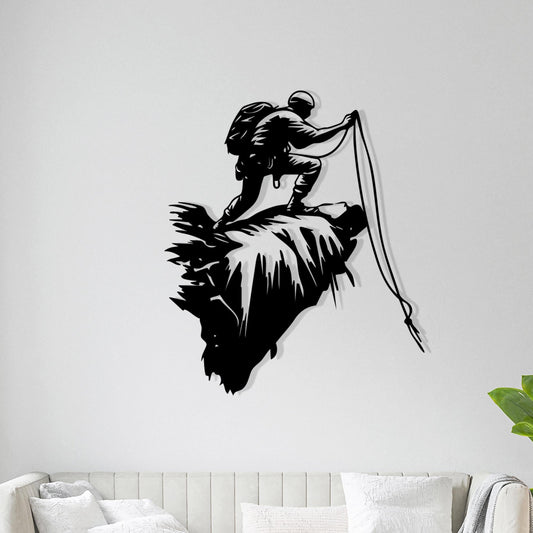 Rock Climber Metal Wall Art – laser-cut steel wall decor