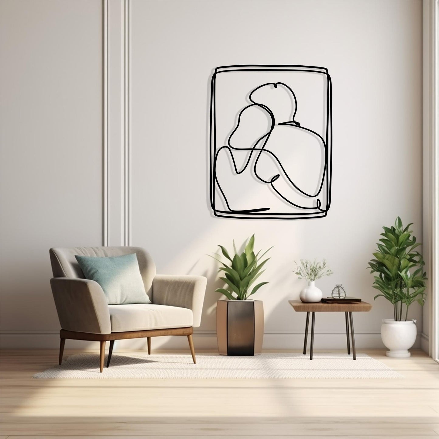 Kayak Metal Wall Art | Minimalist Canoe Line Art Lake House Decor