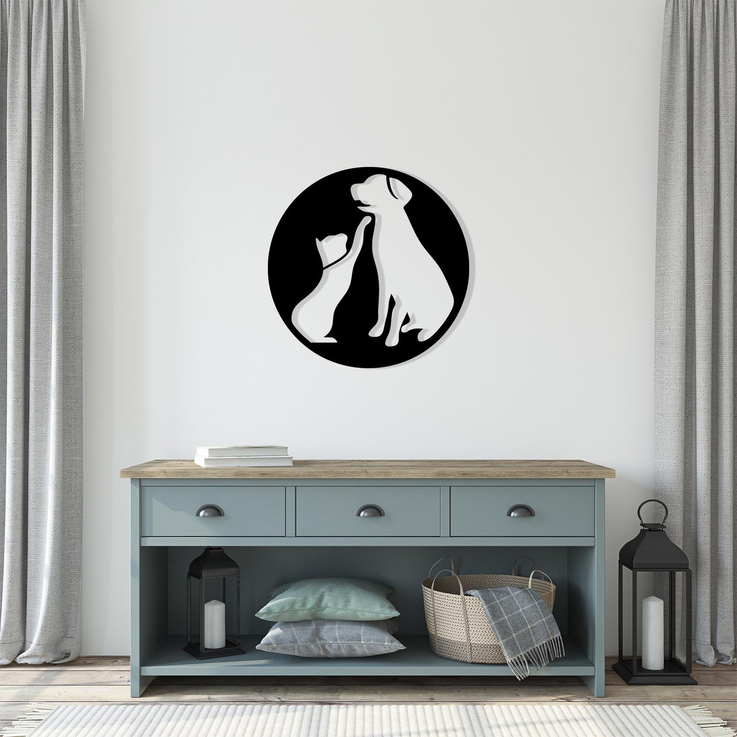 Cat and Dog Metal Wall Art, Pet Lover Decor | Wallsignature