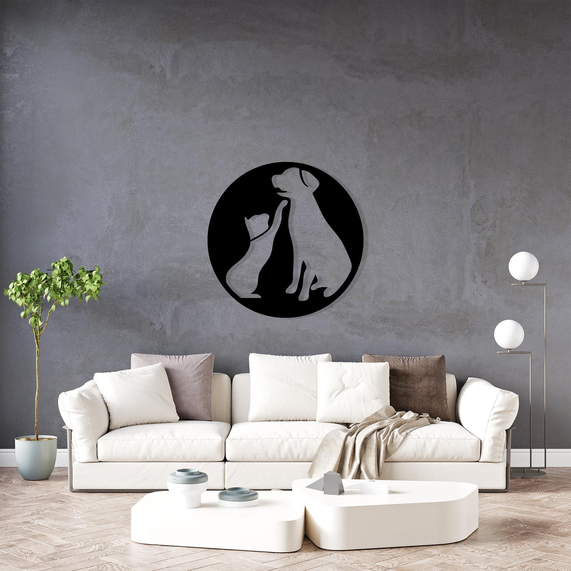 Cat and Dog Metal Wall Art, Pet Lover Decor | Wallsignature