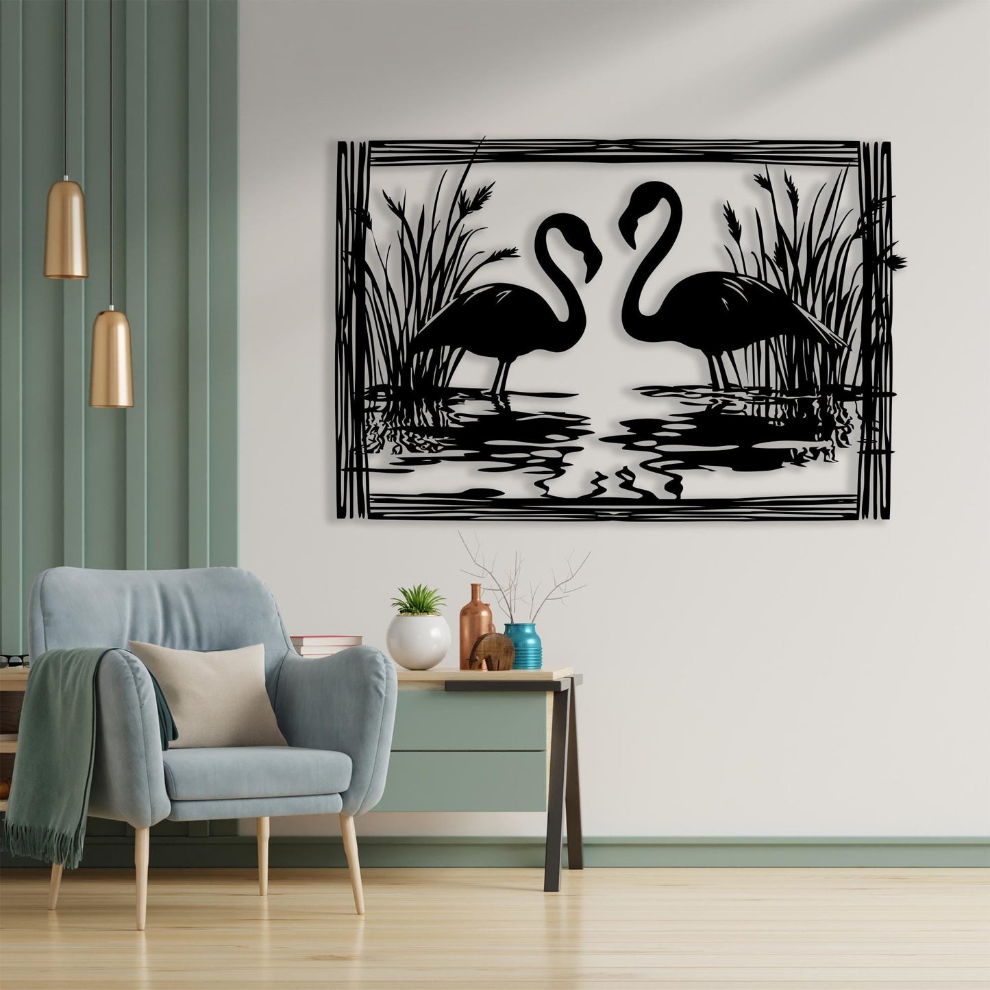 Flying Crane Metal Wall Art | Set of 3 Boho Bird Silhouette Decor | Wallsignature