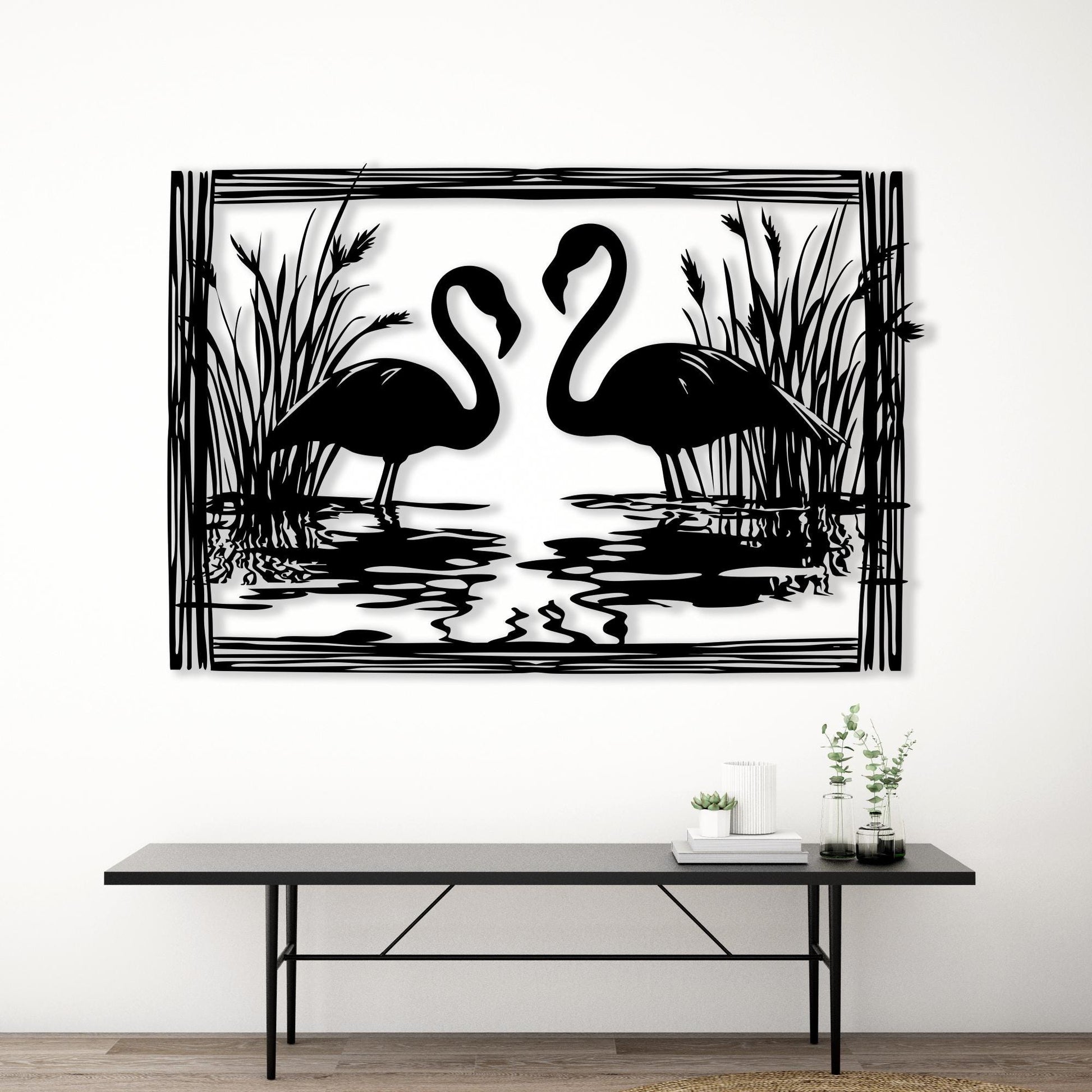 Flying Crane Metal Wall Art | Set of 3 Boho Bird Silhouette Decor | Wallsignature