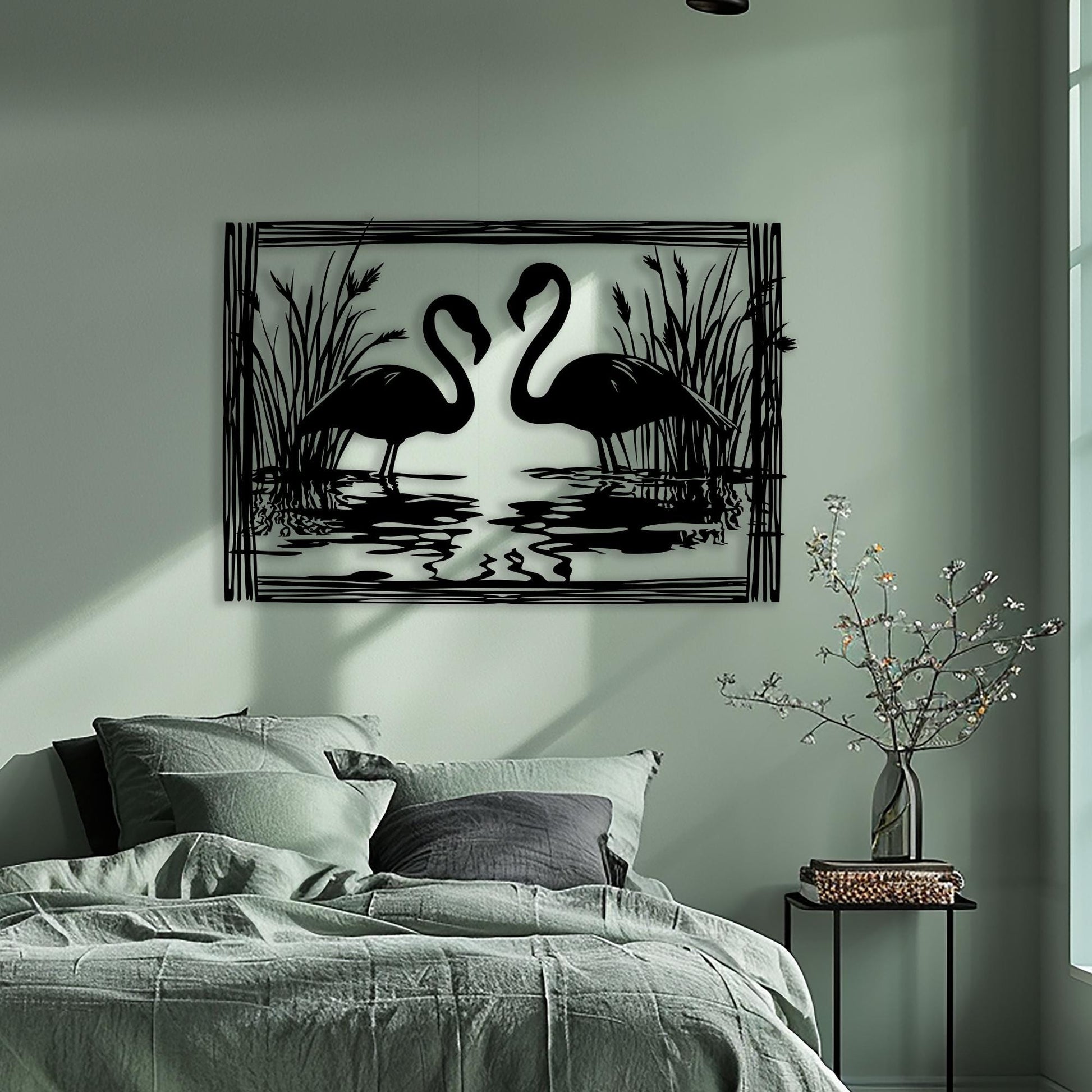 Flying Crane Metal Wall Art | Set of 3 Boho Bird Silhouette Decor | Wallsignature
