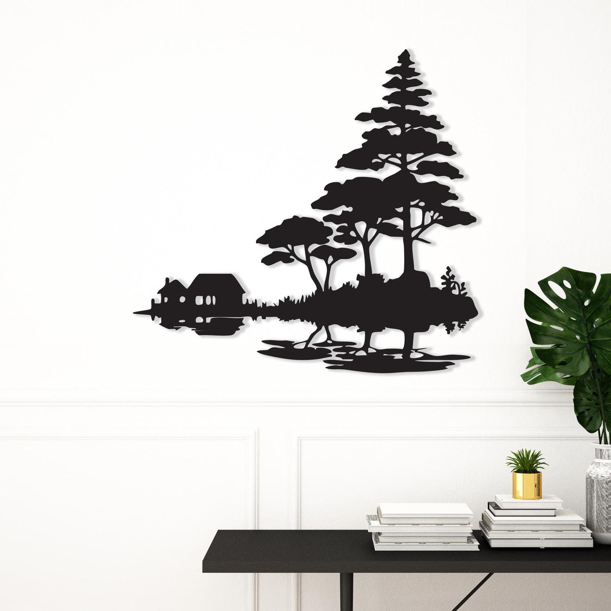 Metal Wall Art size guide with dimensions in cm and inches
