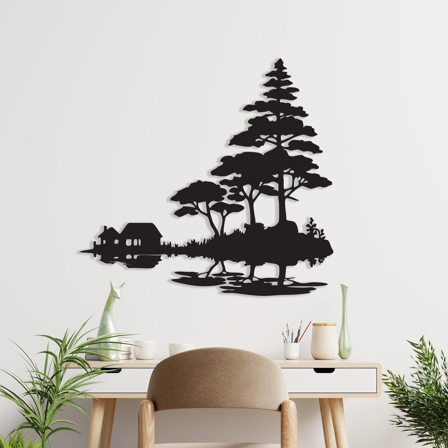 Flying Owl Metal Wall Art, Rustic Animal Silhouette Decor
