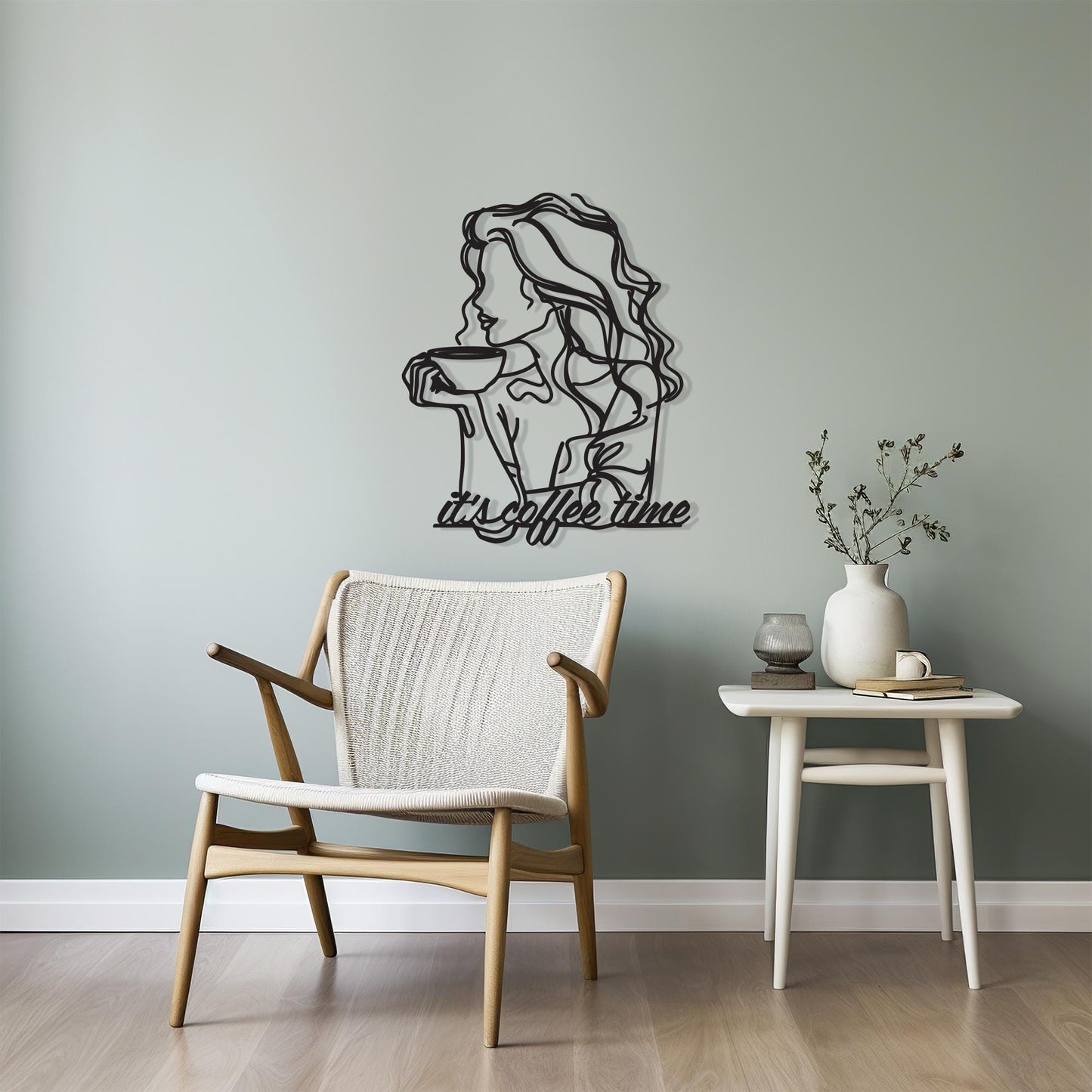 Barista Metal Wall Art – Coffee Shop One-Line Decor Sign | Wallsignature