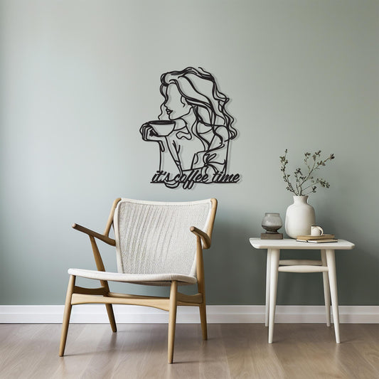Barista Metal Wall Art – Coffee Shop One-Line Decor Sign | Wallsignature