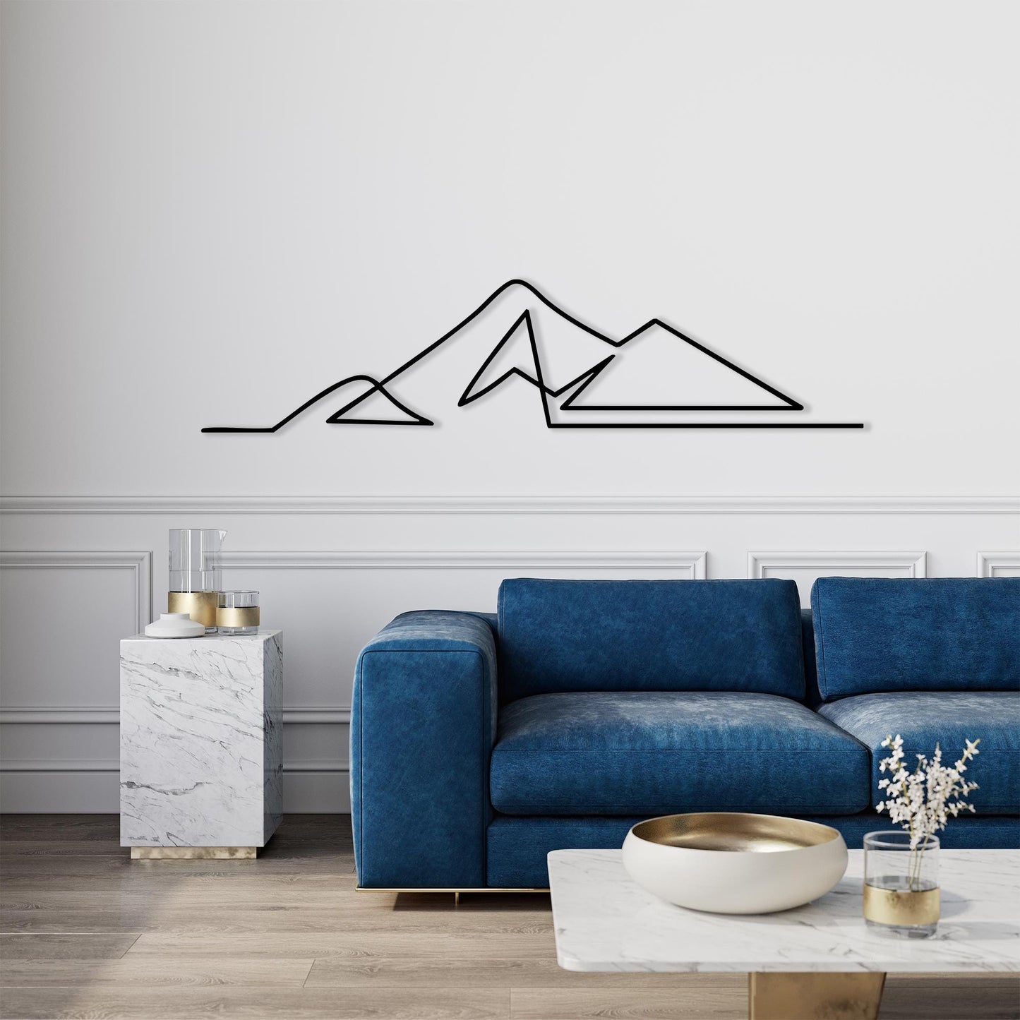 Minimalist Mountain Metal Wall Art, Geometric Nature Silhouette, Unique Birthday Gift | Wallsignature