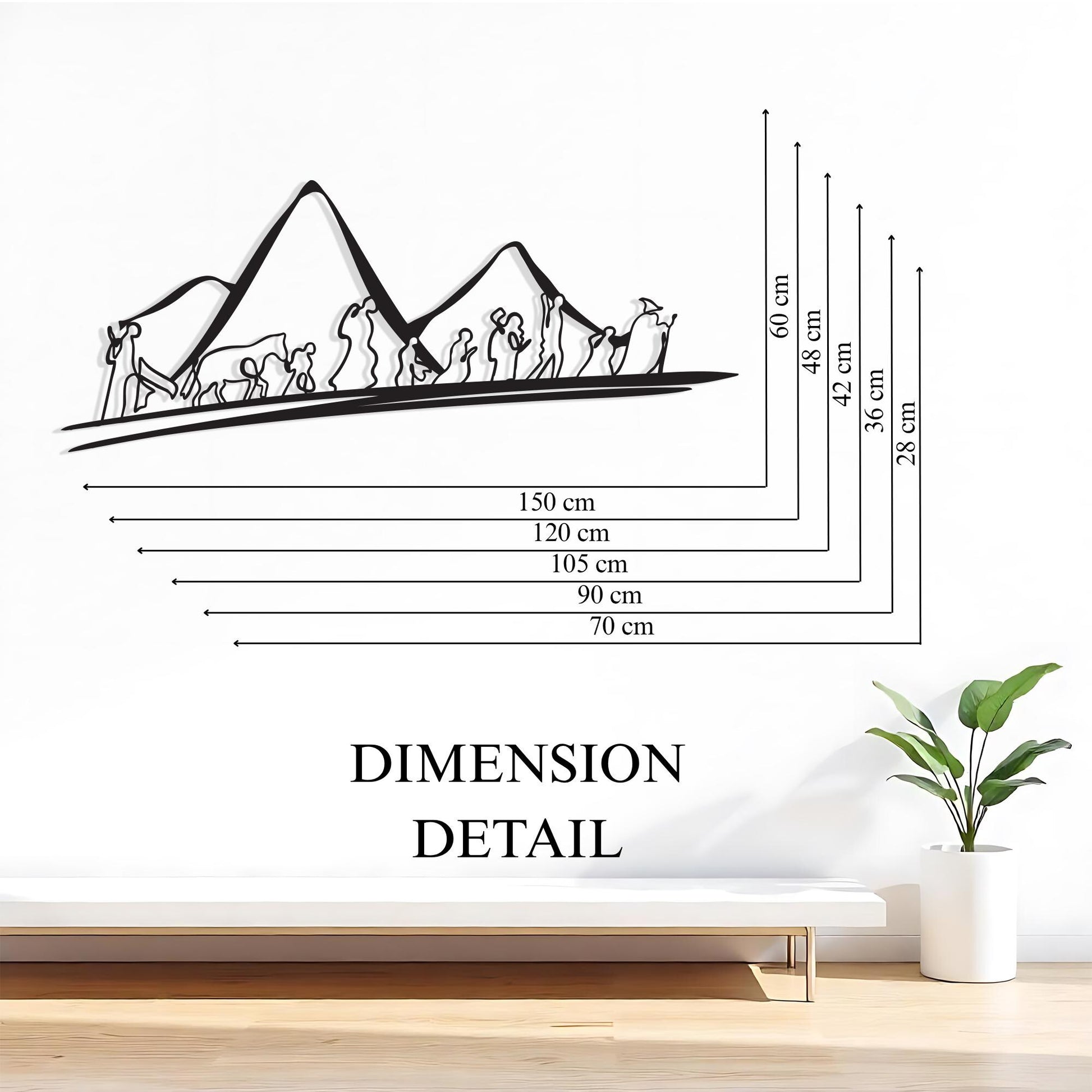 Fellowship of the Journey Metal Wall Art in a modern hallway