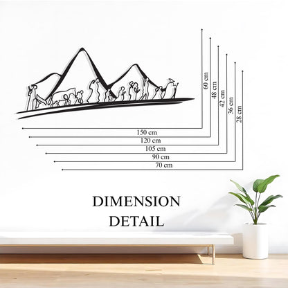The Long Journey Metal Wall Art in a modern hallway