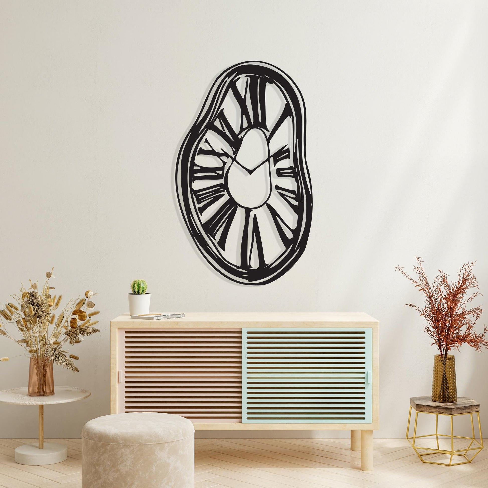 Melted Clock Wall Art, Salvador Dali Inspired Metal Sculpture, Housewarming Gift | Wallsignature