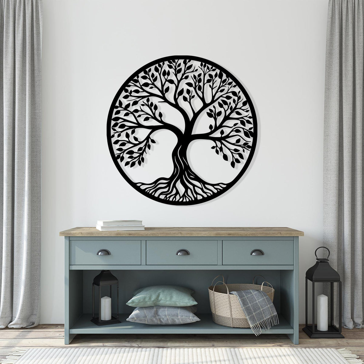 Tree of Life Metal Wall Art detail of the metal edge