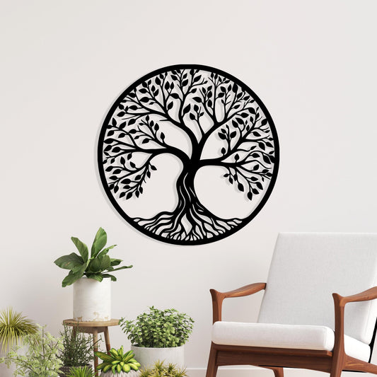 Tree of Life Metal Wall Art – laser-cut steel wall decor