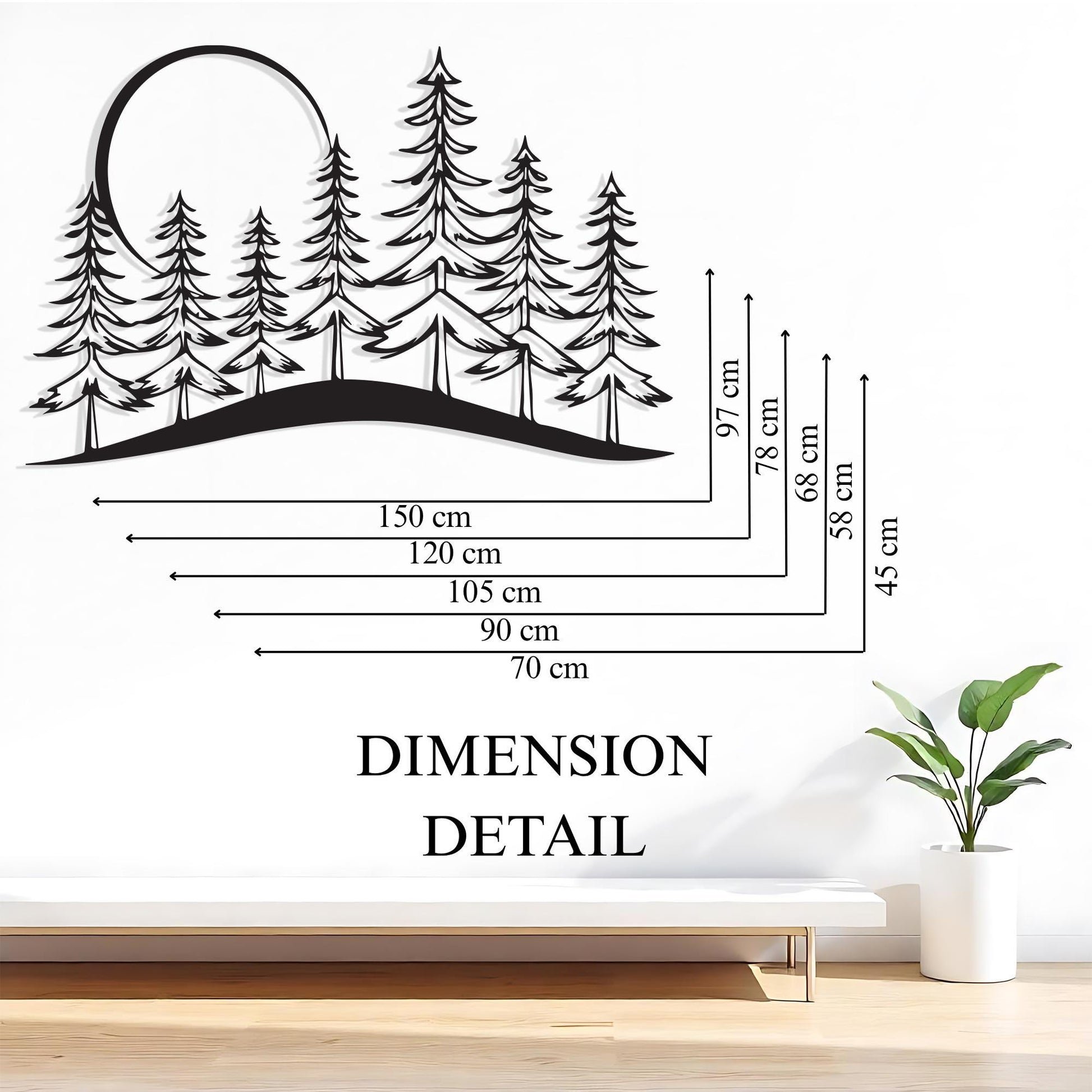 Pine Tree Forest Metal Wall Art, Rustic Cabin Decor, Unique Birthday Gift | Wallsignature