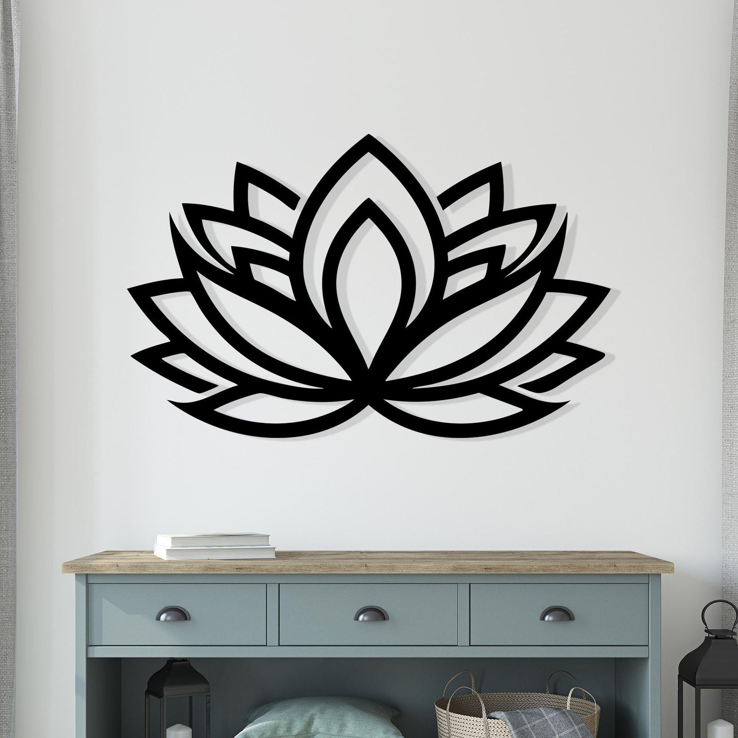 Lotus Flower Metal Wall Art, Yoga Zen Decor, Spiritual Mandala Sign | Wallsignature
