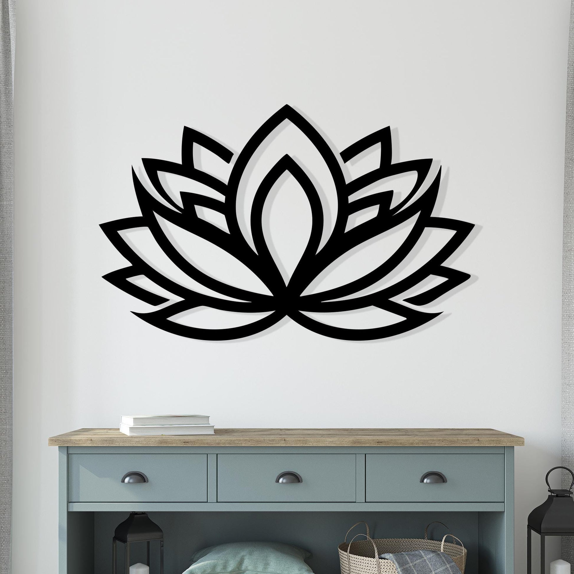 Lotus Flower Metal Wall Art, Yoga Zen Decor, Spiritual Mandala Sign | Wallsignature