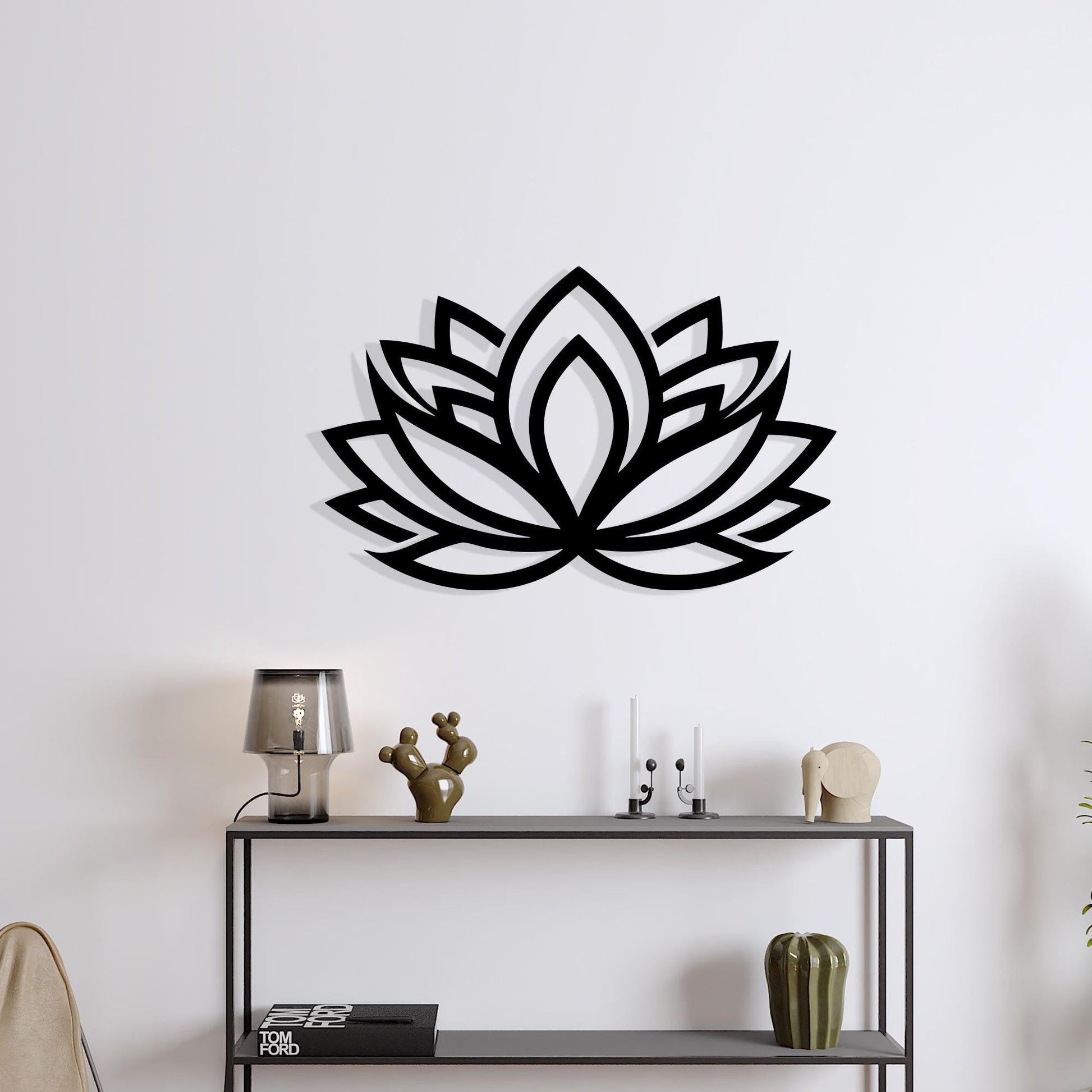 Lotus Flower Metal Wall Art bedroom interior styling