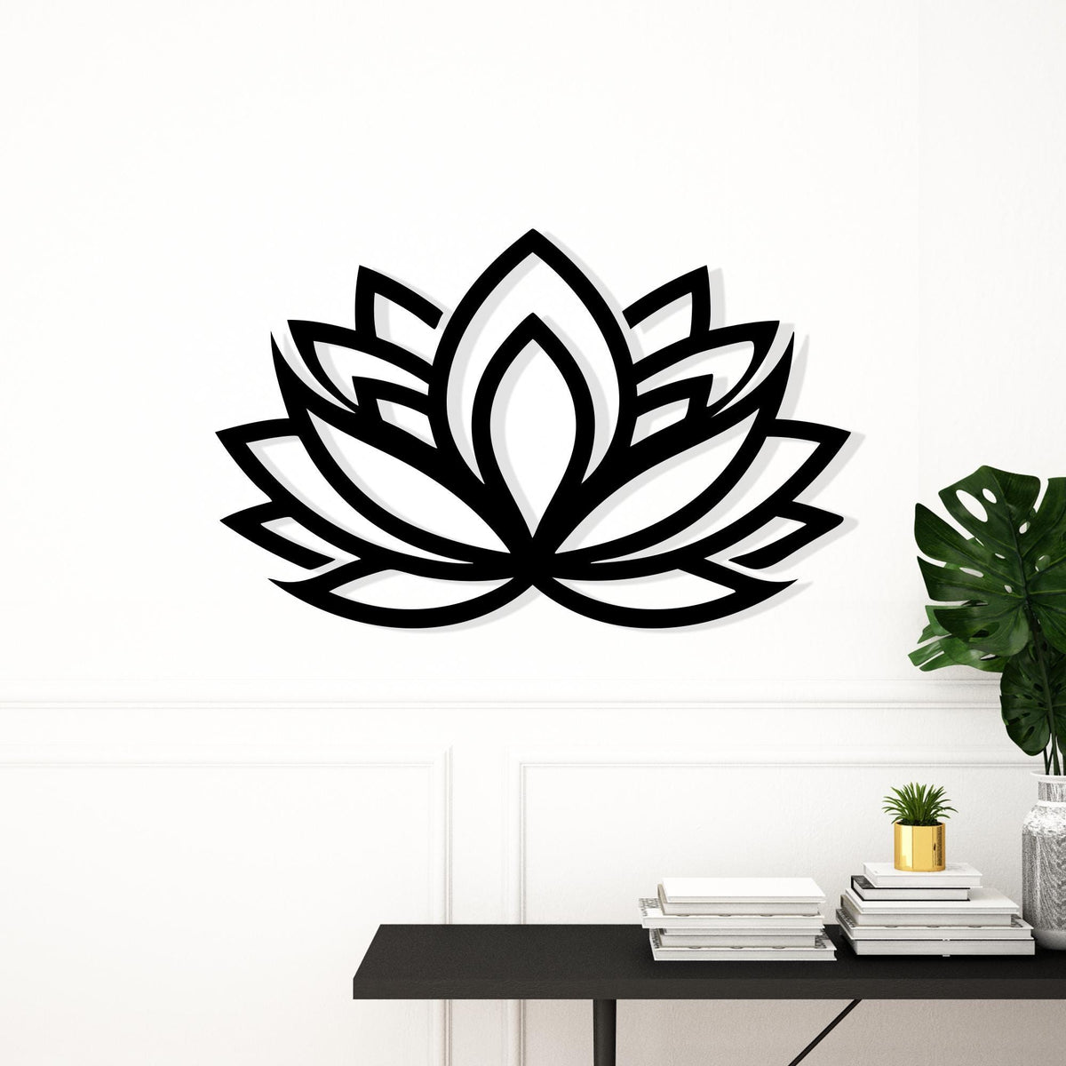 Lotus Flower Metal Wall Art detail of the metal edge