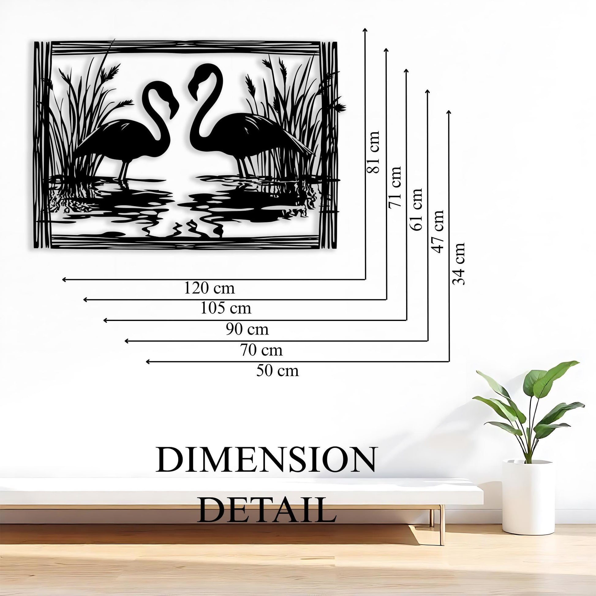 Flying Crane Metal Wall Art | Set of 3 Boho Bird Silhouette Decor | Wallsignature