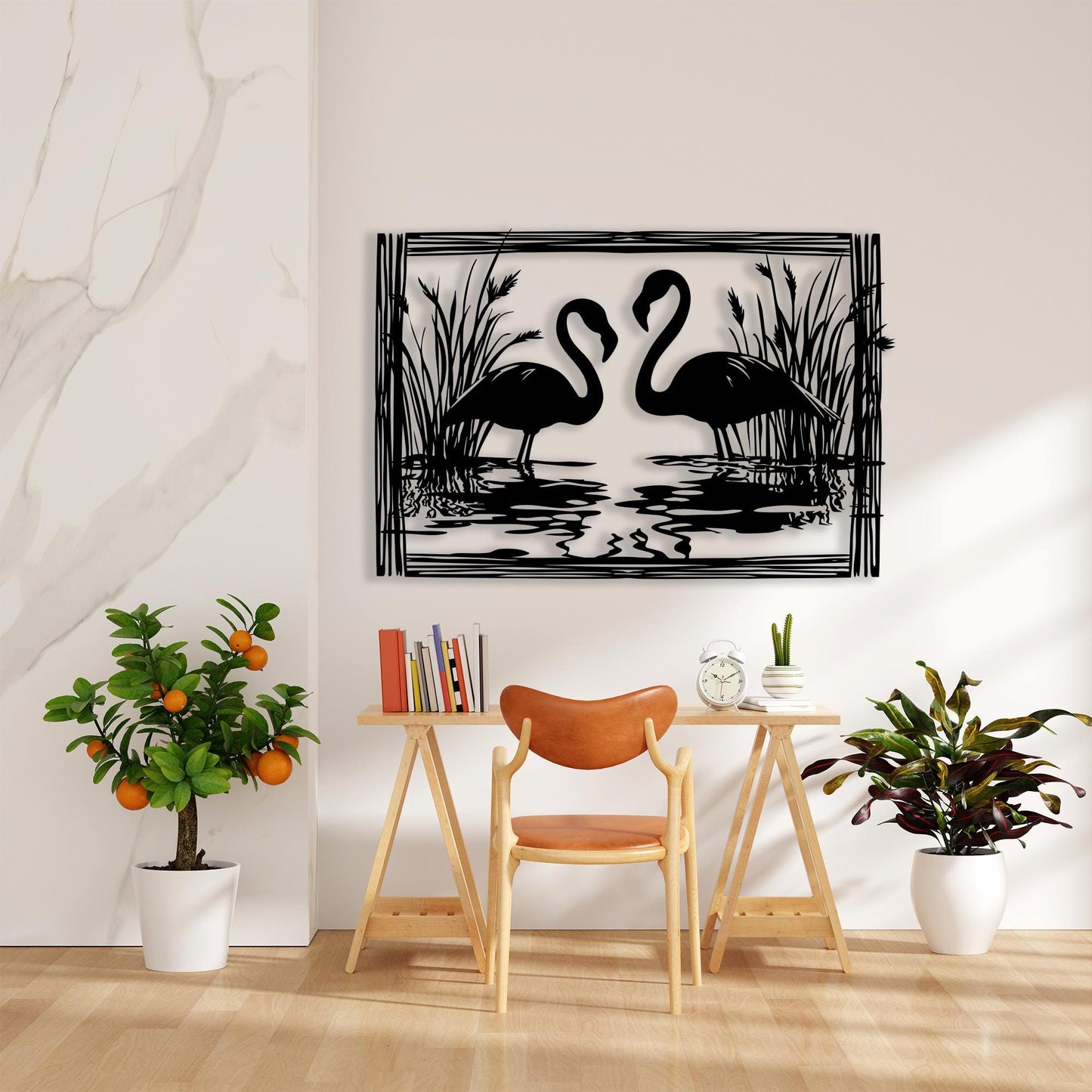 Flying Crane Metal Wall Art | Set of 3 Boho Bird Silhouette Decor | Wallsignature