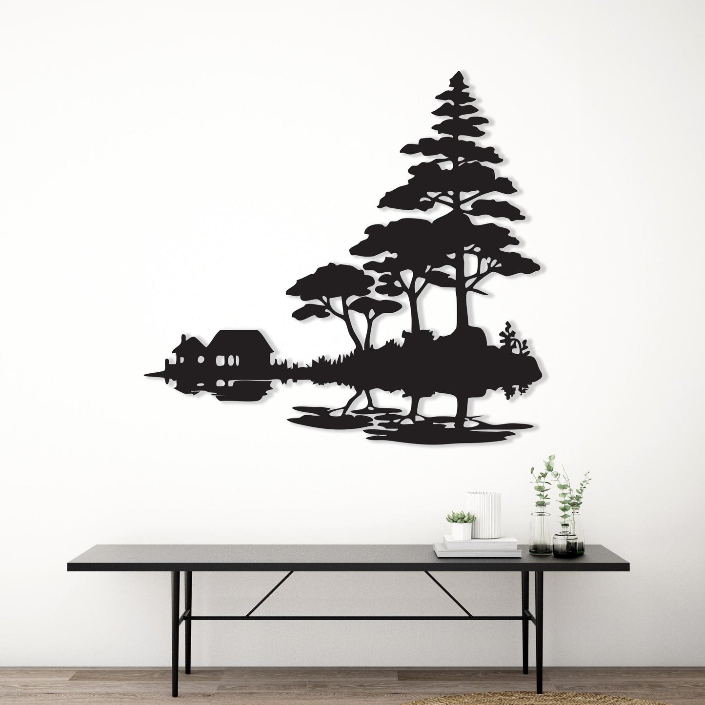 Flying Owl Metal Wall Art, Rustic Animal Silhouette Decor