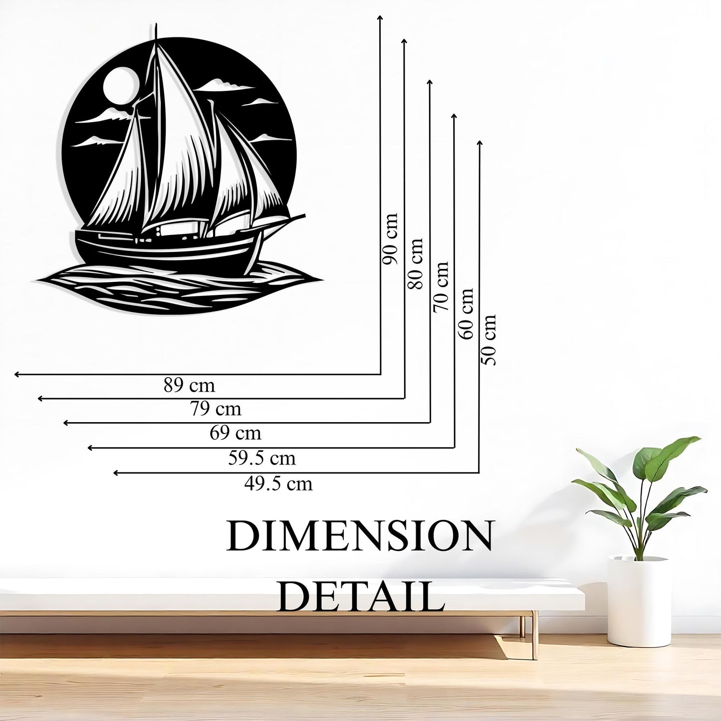 Sailboat Metal Wall Art, Coastal Nautical Decor, Beach House Accent | Wallsignature
