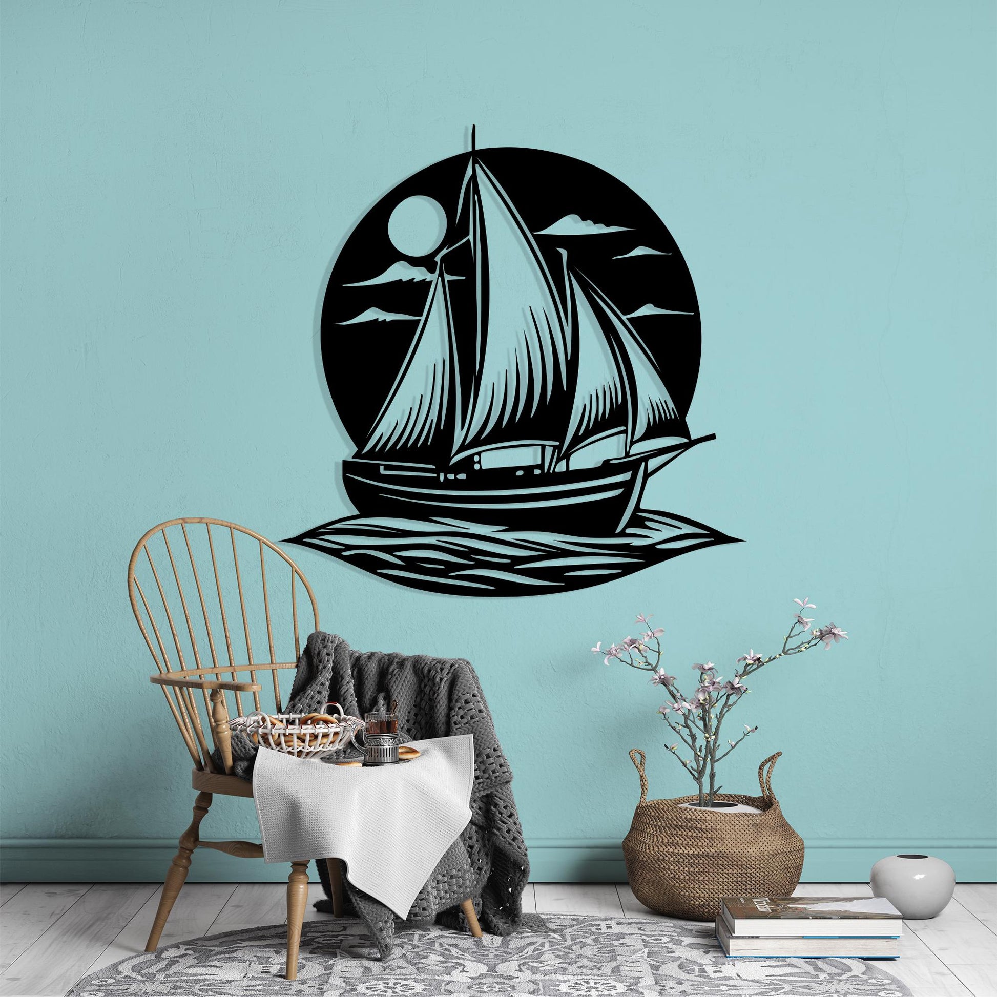 Sailboat Metal Wall Art, Coastal Nautical Decor, Beach House Accent | Wallsignature