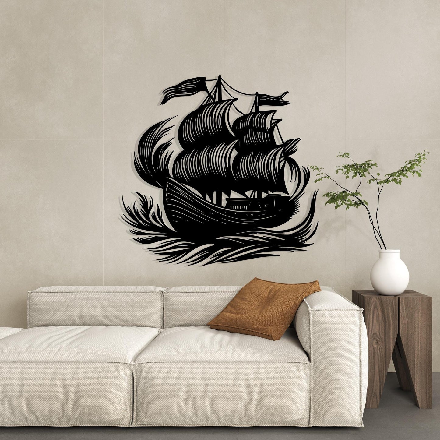 Pirate Ship Metal Wall Art bedroom interior styling