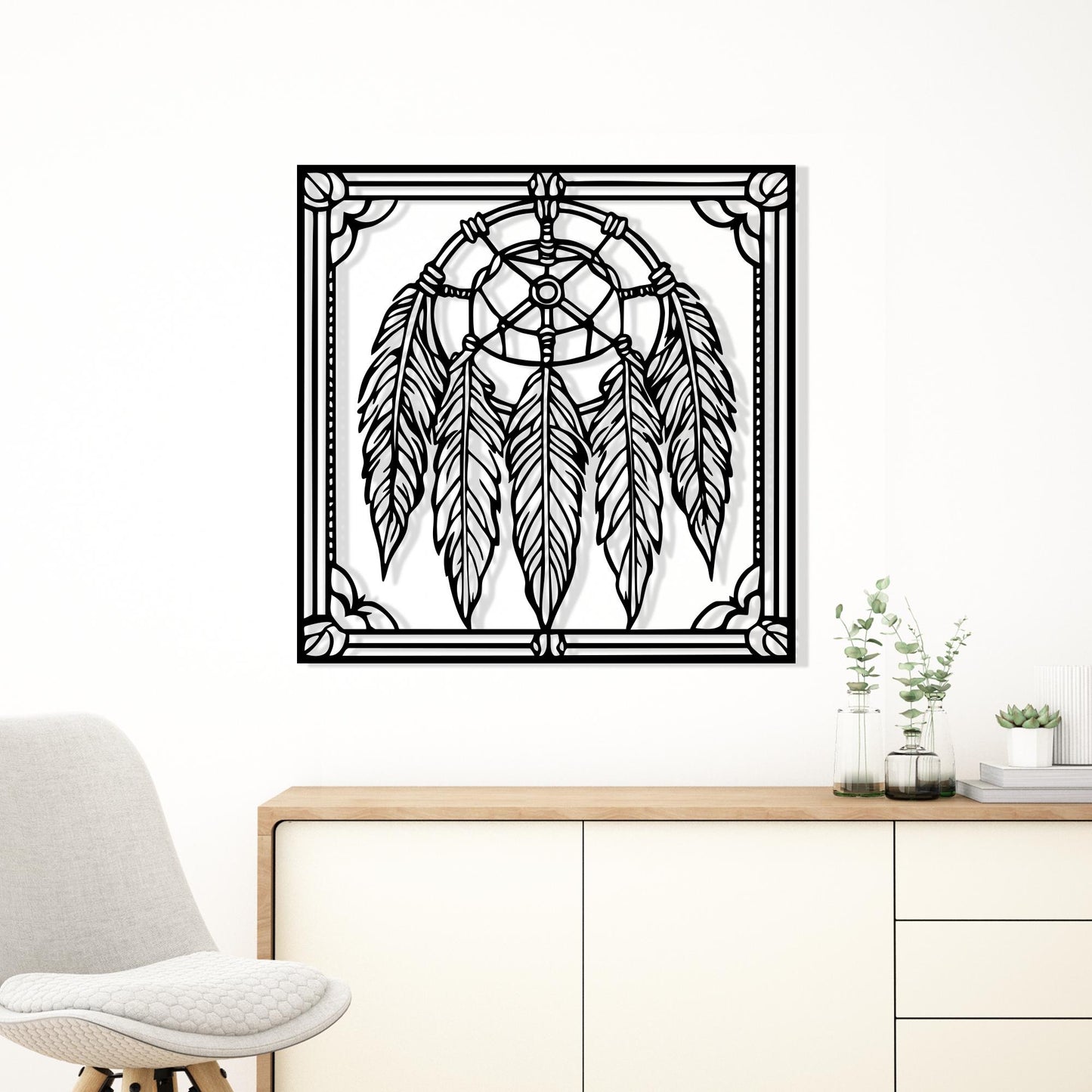 Dreamcatcher Metal Wall Art bedroom interior styling
