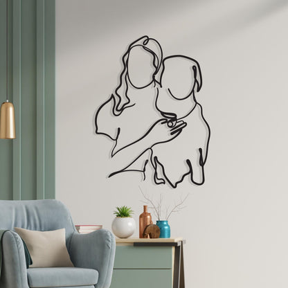 Dog Mom Metal Wall Art shown on a living room wall