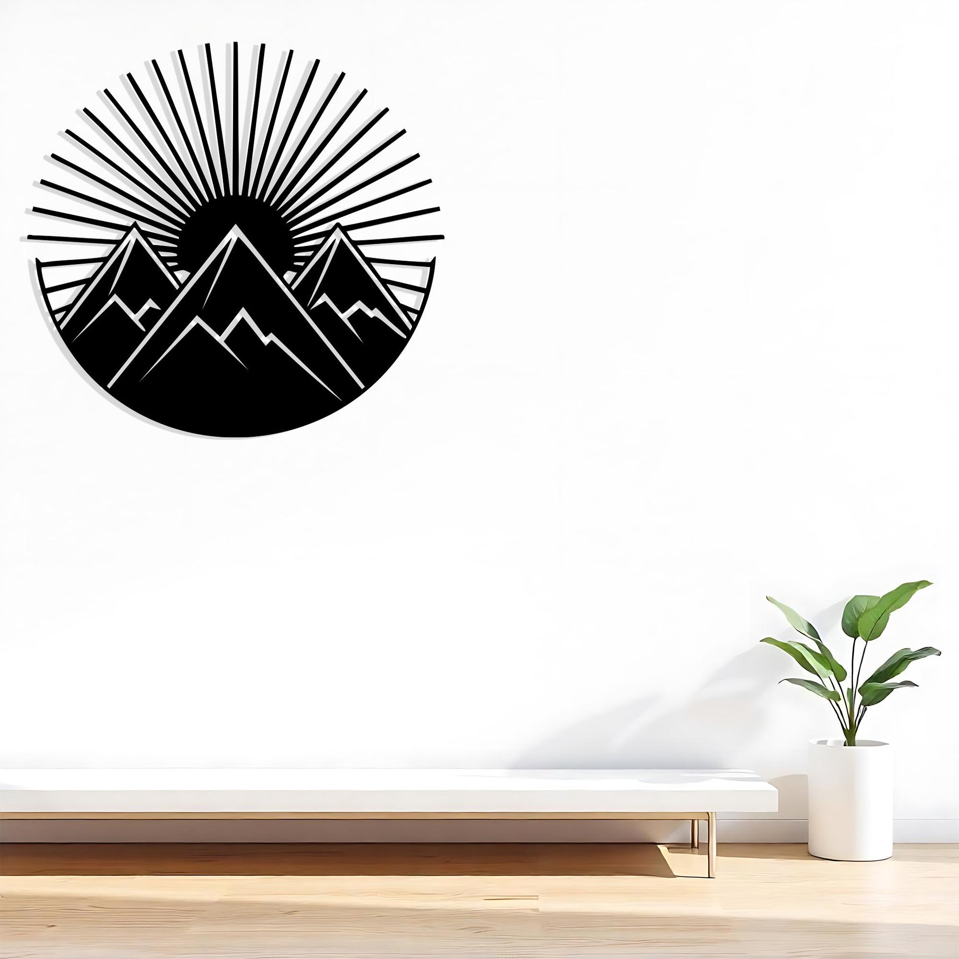 Mountain Metal Wall Art hanging hardware and mounting detail