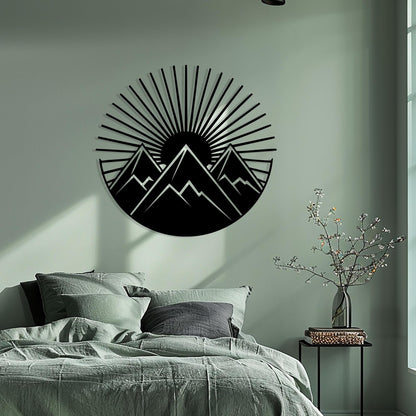 Mountain Metal Wall Art bedroom interior styling