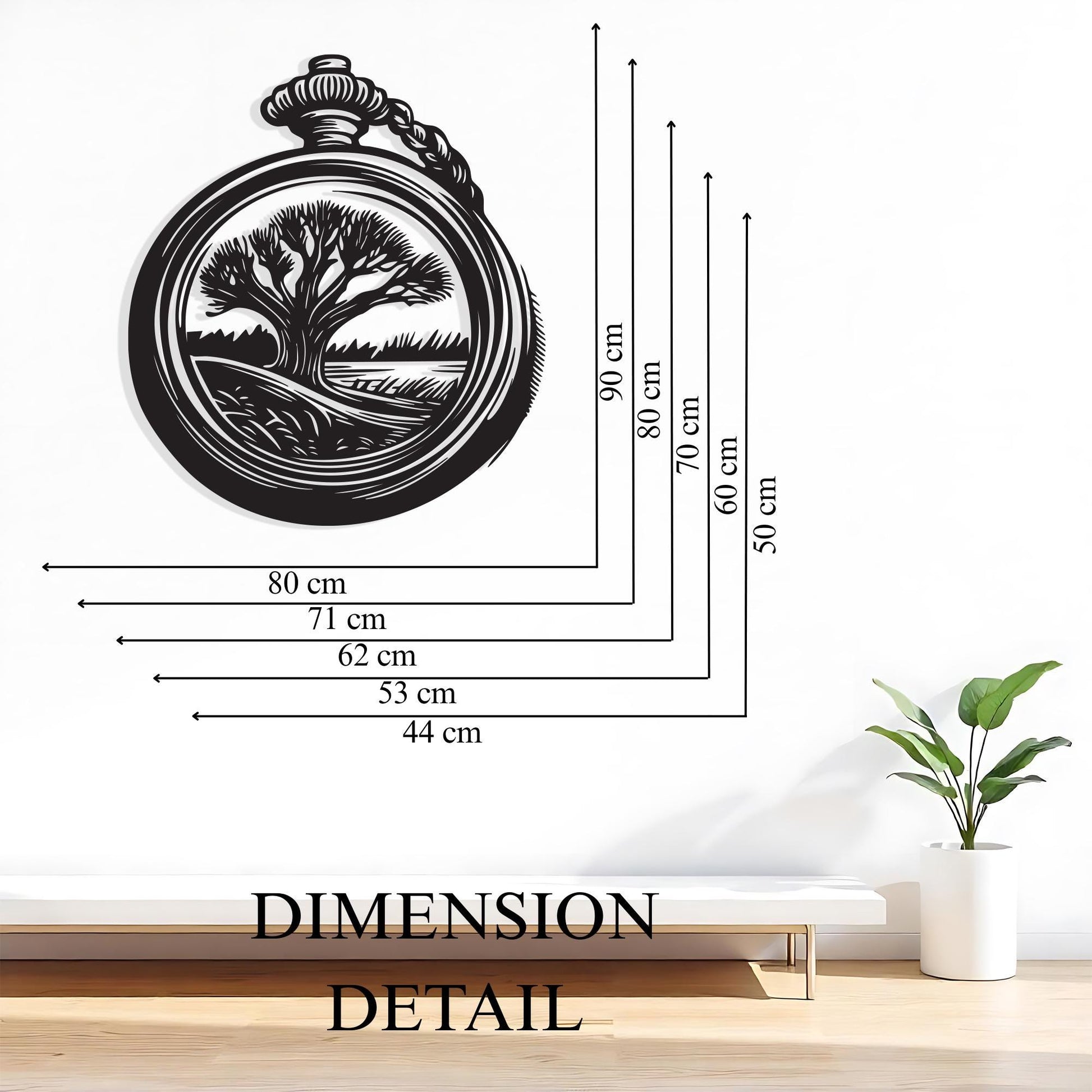 Vintage Pocket Watch Metal Wall Art bedroom interior styling