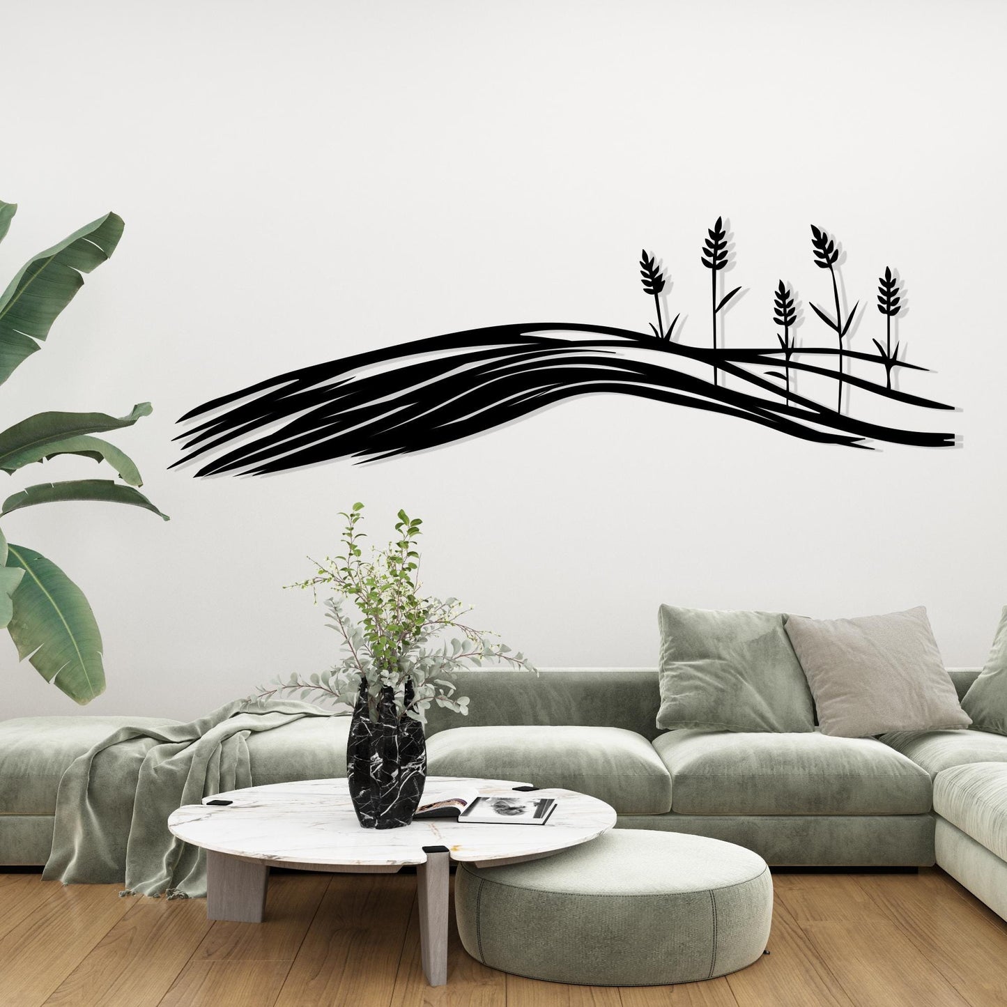 Wheat Field Metal Wall Art, Rustic Farmhouse Silhouette, Unique Birthday Gift | Wallsignature