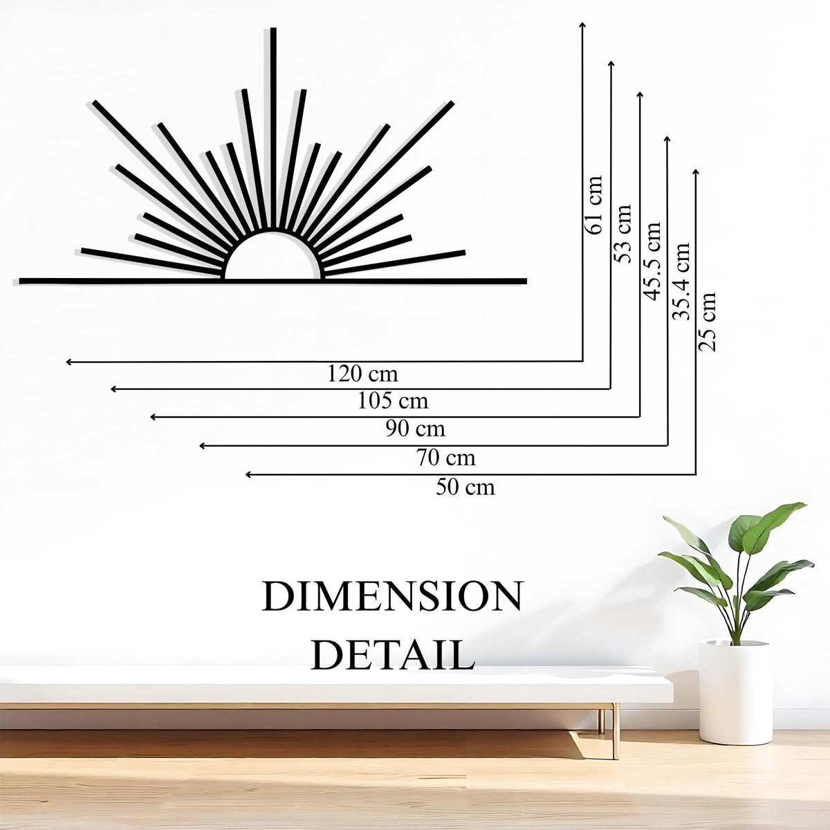 Metal Sun Wall Art colour options for the metal panel
