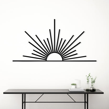 Metal Sun Wall Art close-up of the powder-coated finish
