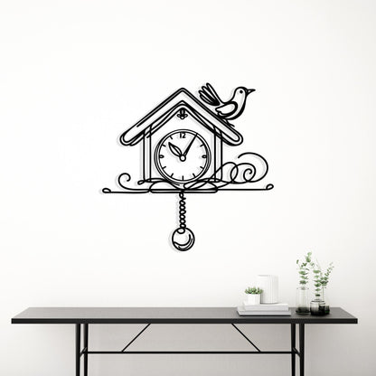 Cuckoo Clock Metal Wall Art detail of the metal edge