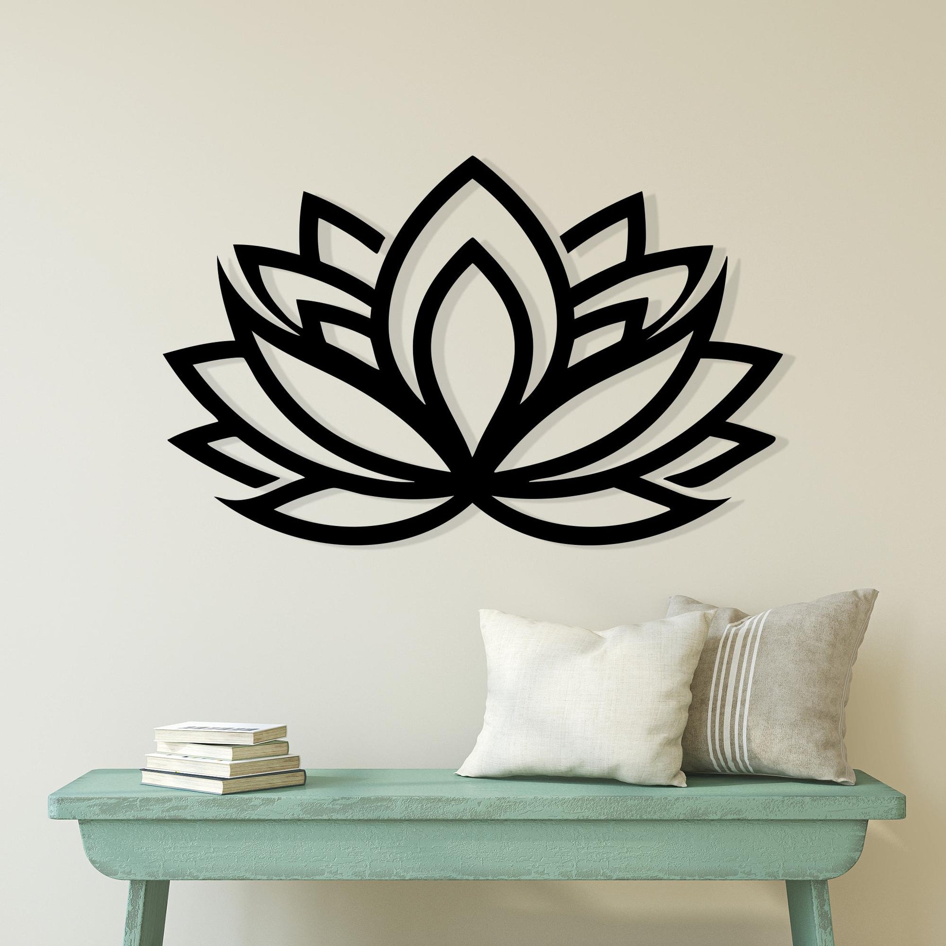 Lotus Flower Metal Wall Art, Yoga Zen Decor, Spiritual Mandala Sign | Wallsignature
