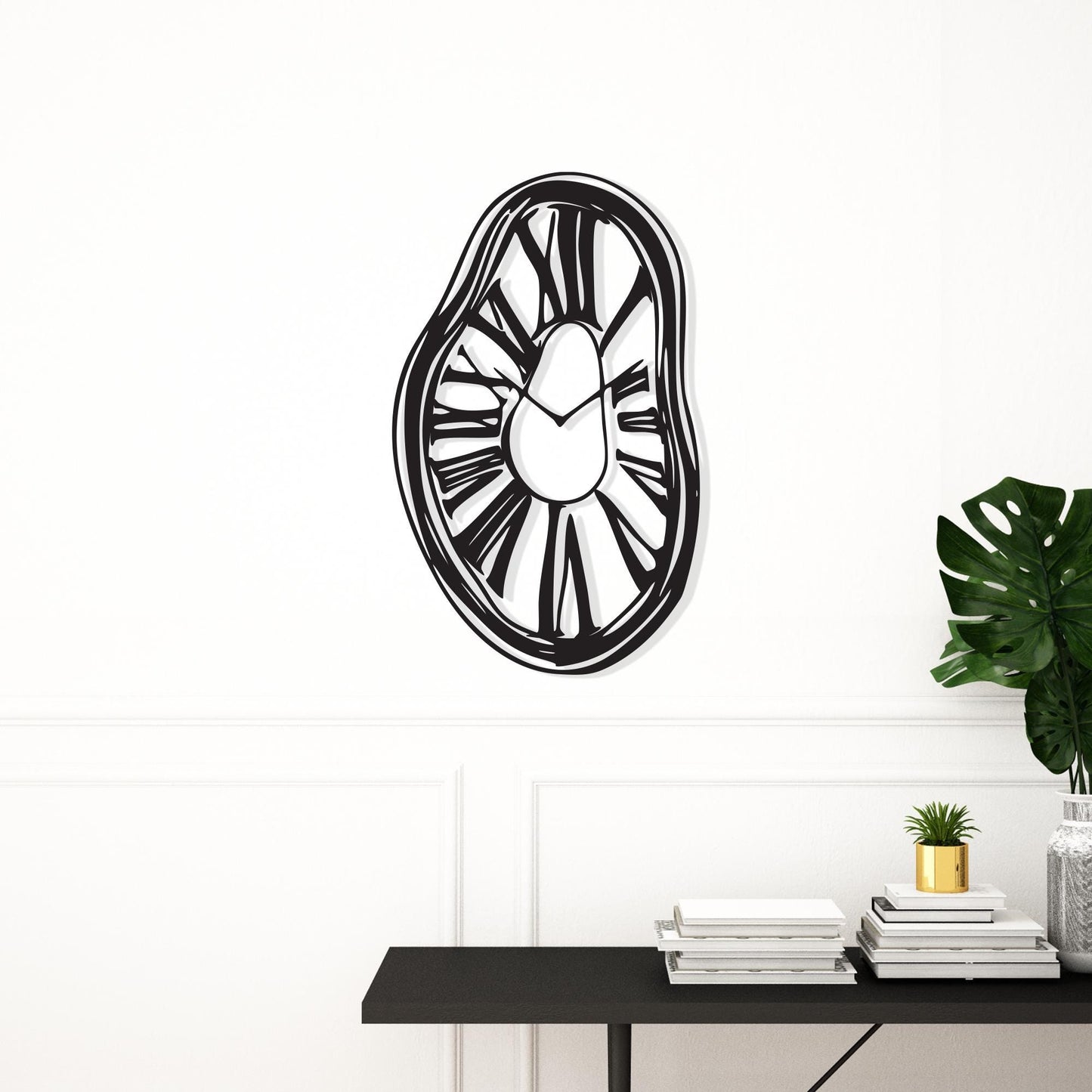 Melted Clock Wall Art, Salvador Dali Inspired Metal Sculpture, Housewarming Gift | Wallsignature