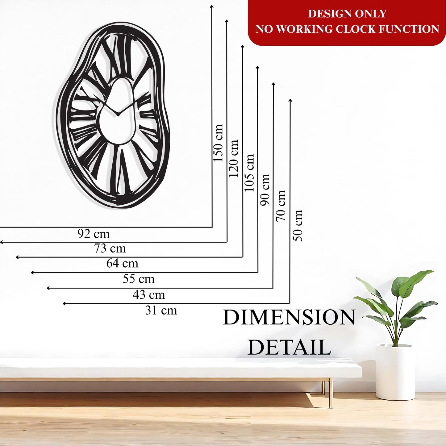 Melted Clock Wall Art, Salvador Dali Inspired Metal Sculpture, Housewarming Gift | Wallsignature