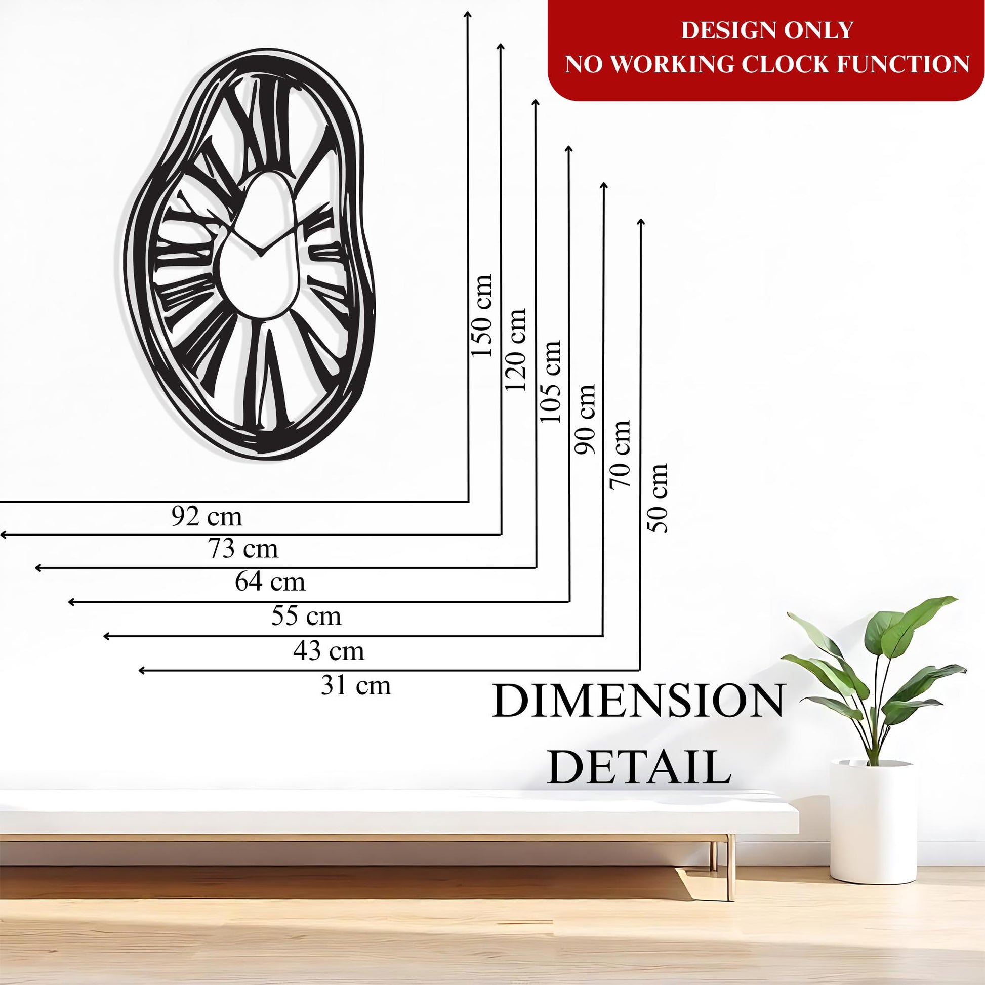 Melted Clock Wall Art, Salvador Dali Inspired Metal Sculpture, Housewarming Gift | Wallsignature