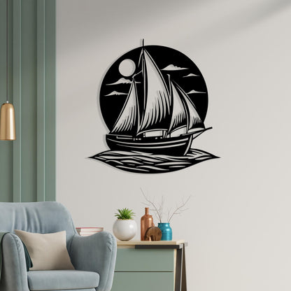 Sailboat Metal Wall Art bedroom interior styling