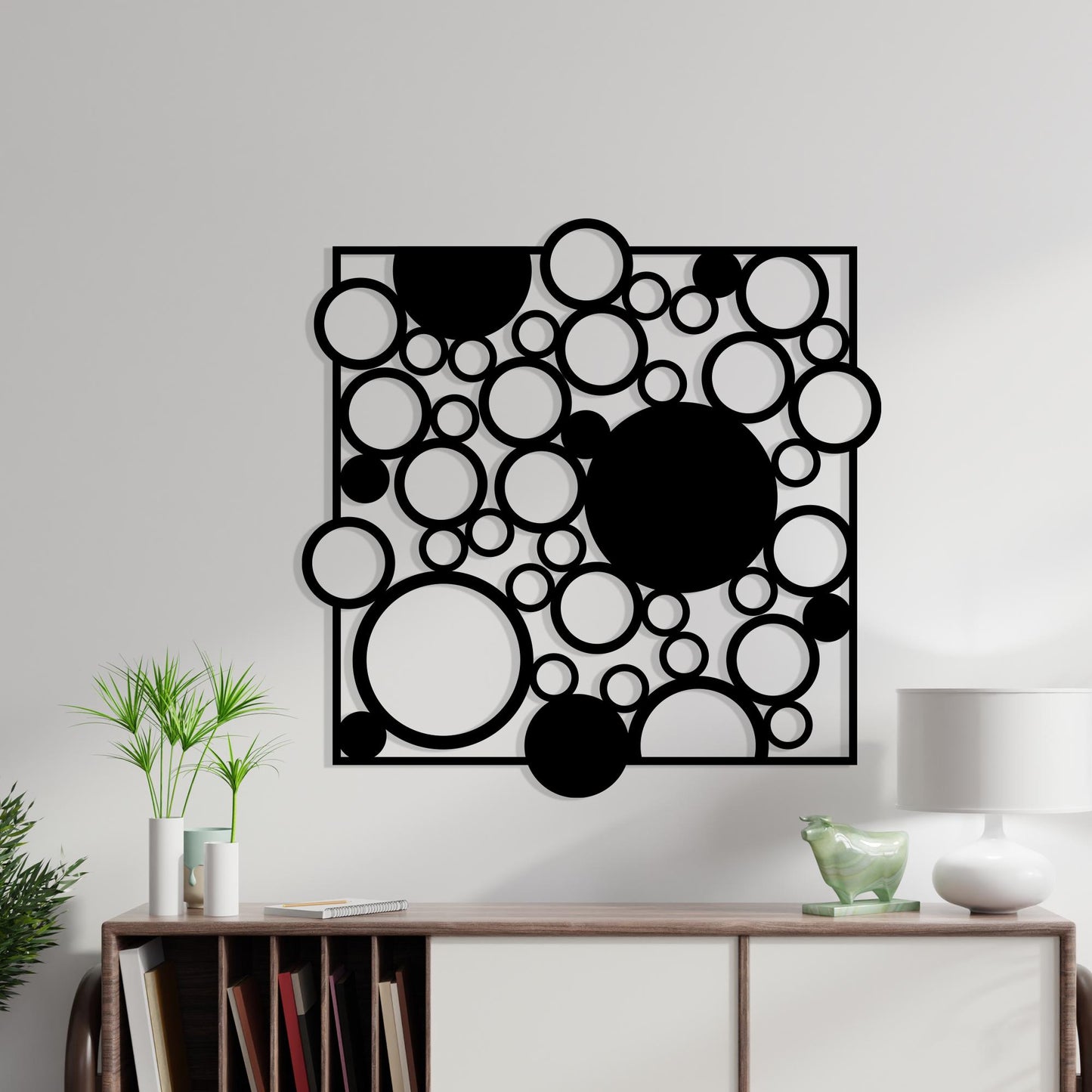Geometric Circle Metal Wall Art, Modern Abstract Decor | Wallsignature