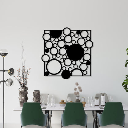 Geometric Circle Metal Wall Art hanging hardware and mounting detail