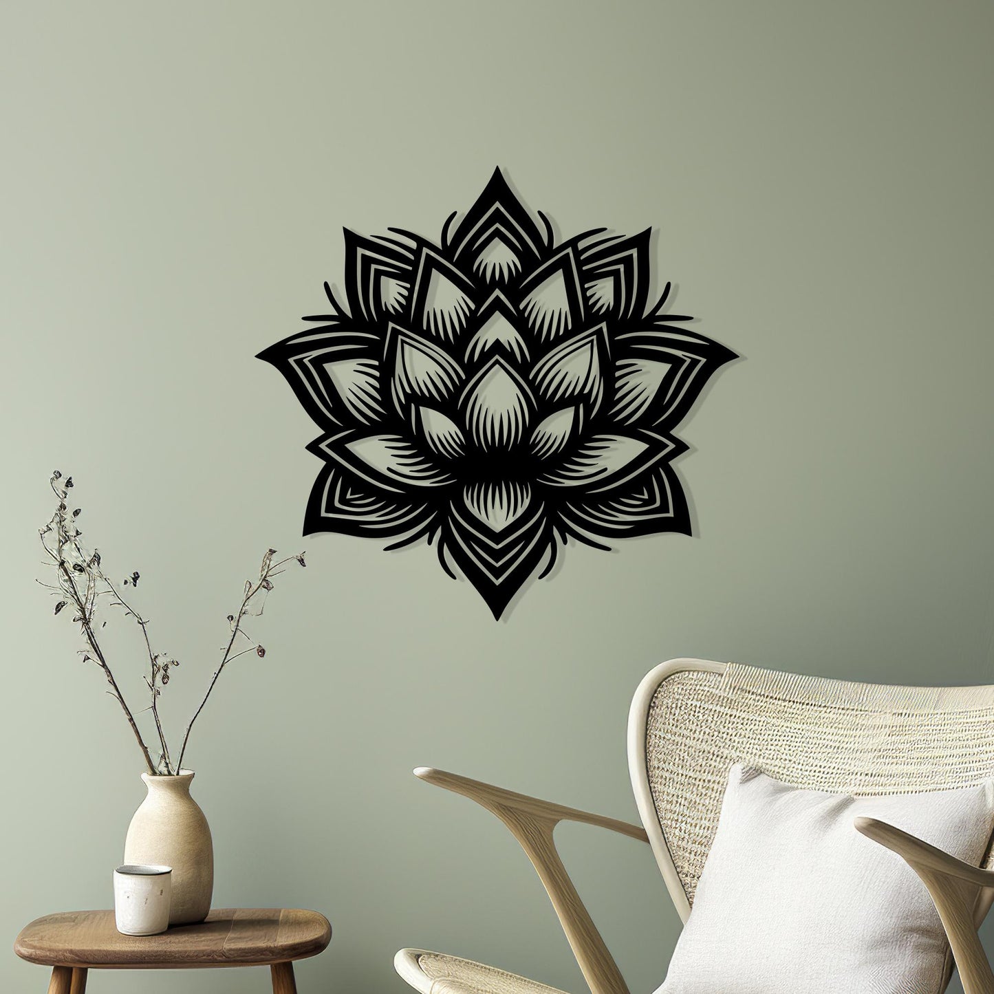 Lotus Flower Mandala Metal Wall Art – Zen Spiritual Decor | Wallsignature
