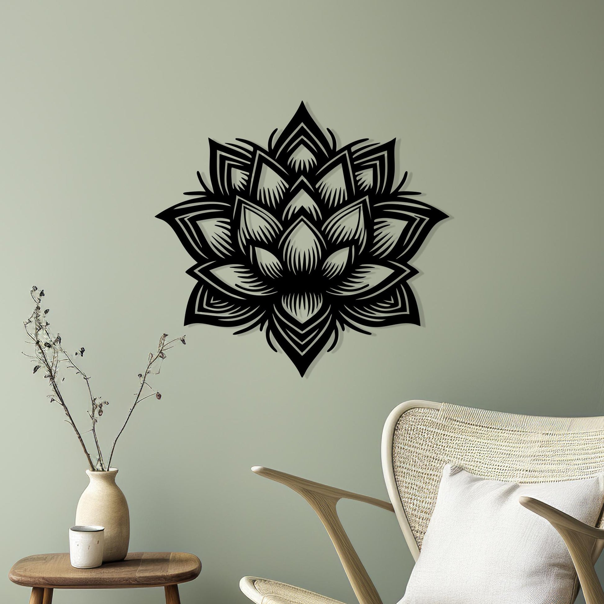 Lotus Flower Mandala Metal Wall Art – Zen Spiritual Decor | Wallsignature